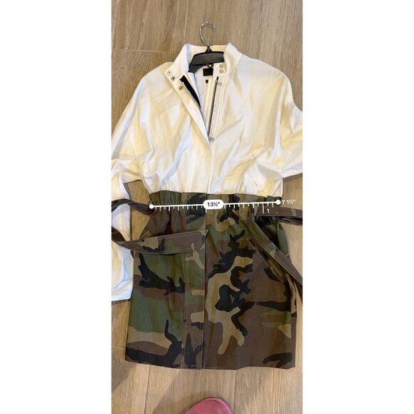 RTA NICCOLA COMBO DRESS WHITE/ CAMO SIZE M - Picture 13 of 14